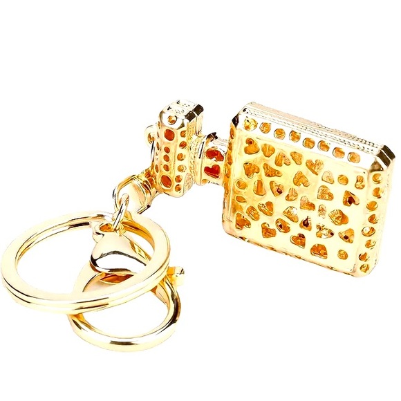 Diamond-Set Perfume Bottle Keychain - Picture 4 of 4